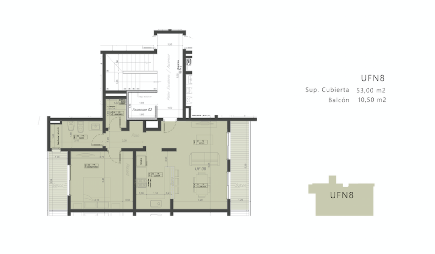 E005 - Departamento de 1 Dormitorio con Balcon - Drury al 400 Centro